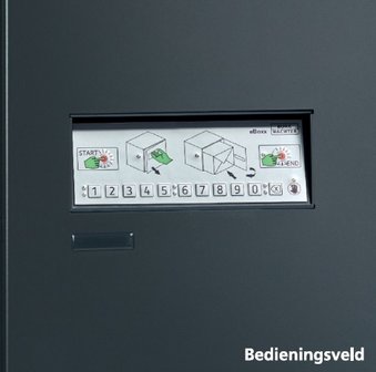 Pakketbrievenbus met pincode + palen