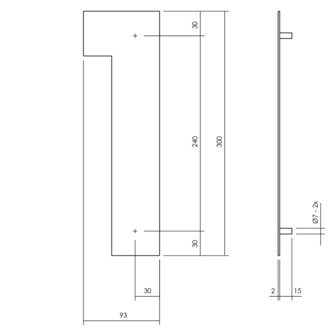 Zwart huisnummer: 1 (30cm)