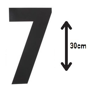 Zwart huisnummer: 7 (30cm)
