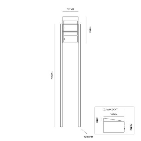 brievenbus set met palen