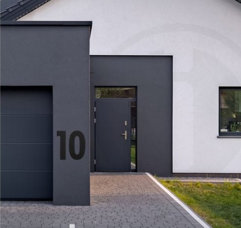 Zwart huisnummer: 0 (30cm)