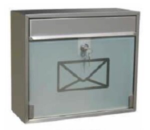 rvs brievenbus met glasplaat envelop