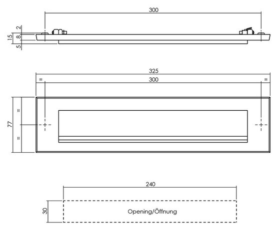 brievenbusklep messing mat getrommeld