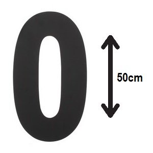 Groot huisnummer: 0 (50cm) zwart mat