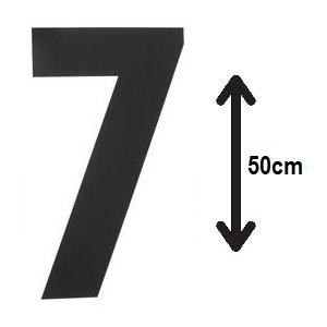 Groot huisnummer: 7 (50cm) zwart mat