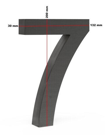 Huisnummer 3D antraciet - nummer 7