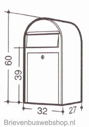 Brievenbus Bobi Grande zwartgroen RAL 6064