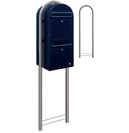 Brievenbus Bobi Duo zwartblauw RAL 5004