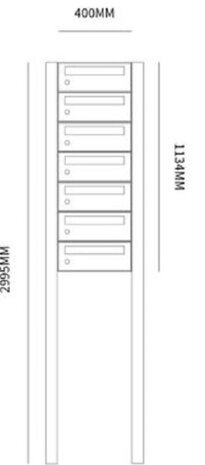 Brievenbuskast 7 brievenbussen zwart met statief