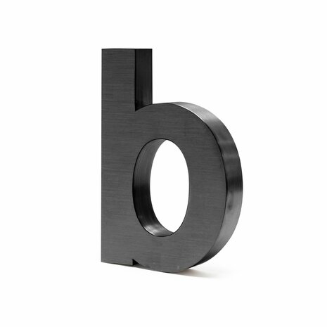 Huisnummer toevoeging 3D antraciet - letter b