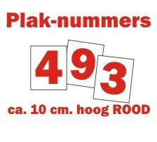 Huisnummerstickers ROOD 10CM