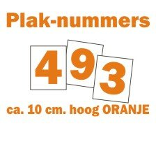 Huisnummerstickers ORANJE 10CM