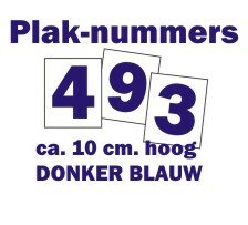 Huisnummerstickers donkerblauw 10CM