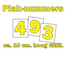 Huisnummerstickers GEEL 10CM