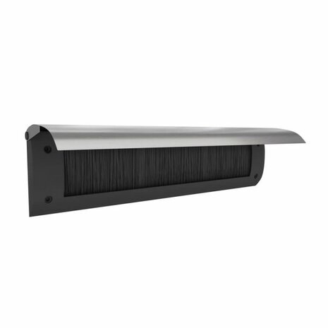 Brievenbusklep met tochtstrip RVS look/Antraciet