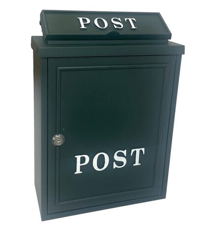 Brievenbus Adelaide Mat donkergroen met witte letters post
