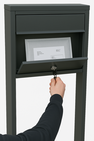 B-keus Design brievenbus Hoogezand met statief Mat antraciet RAL 7021