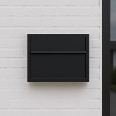 B-keus Design wandbrievenbus Hoogezand Mat zwart 