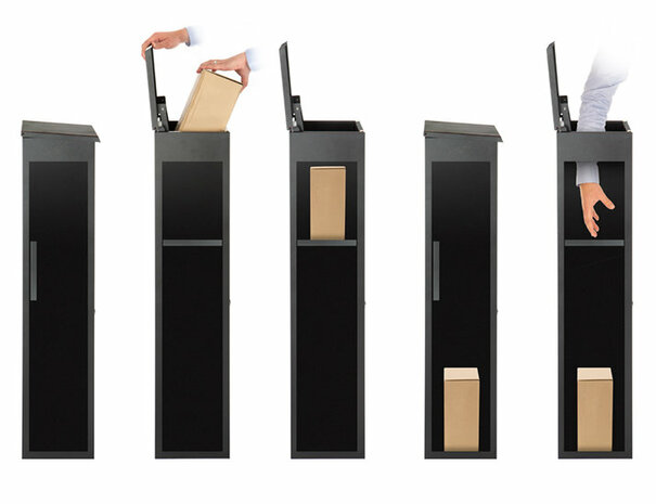 B-keus Pakketbrievenbus parcelbox mat antraciet grijs (Ral 7016)