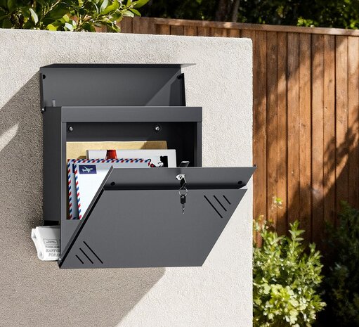 Brievenbus modern Leiden Antraciet RAL 7016
