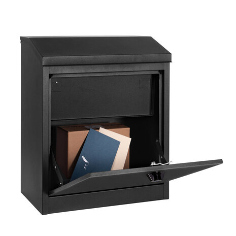 B-keus Pakketbrievenbus Largo voor aan de muur (zwart)