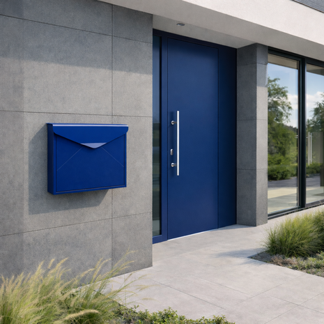 Envelop brievenbus blauw RAL 5005 