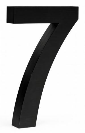 Huisnummer 3D zwart mat - nummer 7
