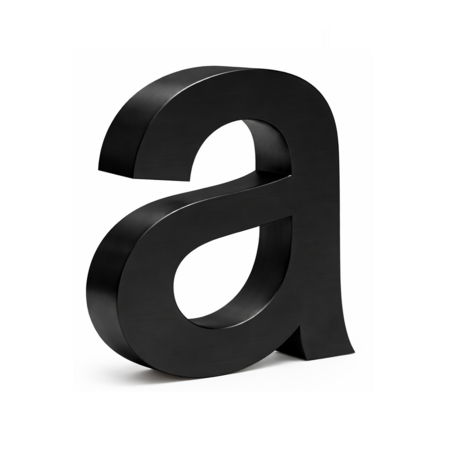 Huisnummer toevoeging 3D zwart mat - letter a