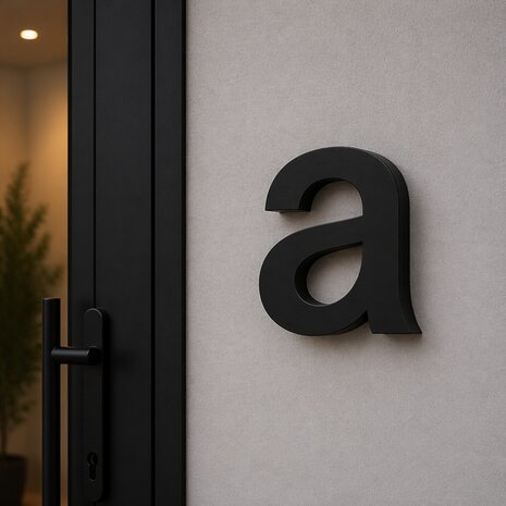 Huisnummer toevoeging 3D zwart mat - letter a