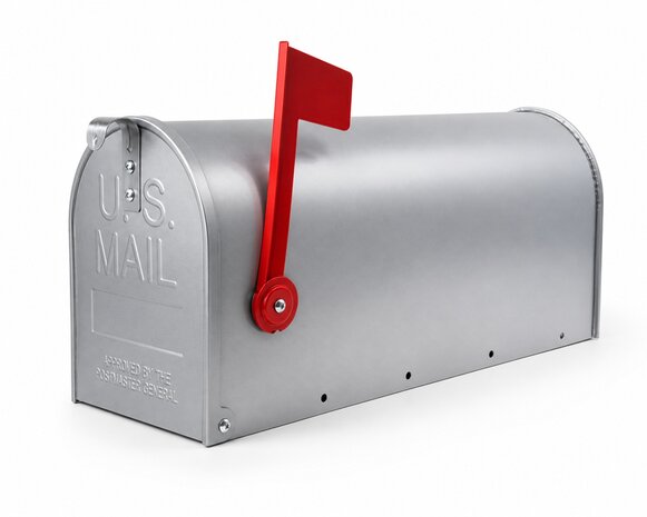US Mailbox / Amerikaanse brievenbus grijs staal 