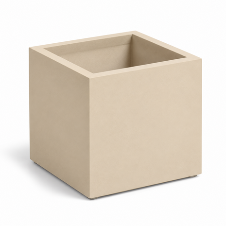 Plantenbak buiten vierkant 50x50x50cm Ivoor mat RAL1015