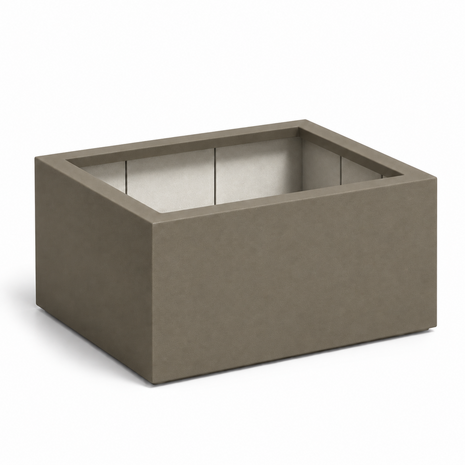 Grote plantenbak buiten 100x100x60cm Ombergrijs mat RAL7022