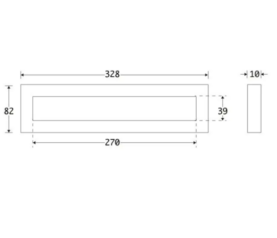 Zwarte brievenbusklep antiek smeedijzer (32,8x8,2cm)