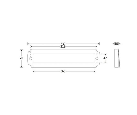 Mat zwarte tochtwering met brievenbusklep RVS (33,2x7,8cm)