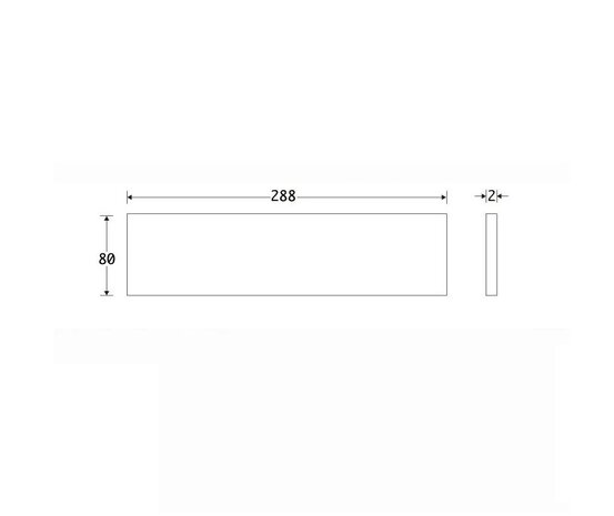 Mat zwarte tochtklep rechthoek antiek smeedijzer (28,8x8cm)