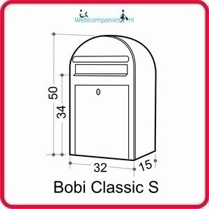 brievenbus bobi classic s donkerrood met rvs statief