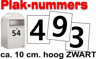 Huisnummerstickers Zwart 10CM