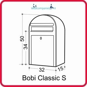 brievenbus Bobi Classic S wit met Round