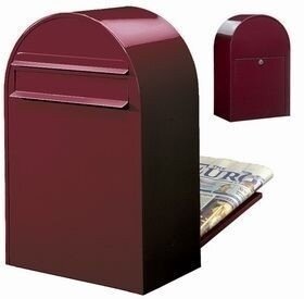 brievenbus bobi classic b bordeaux rood met statief rvs