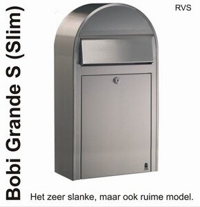 Brievenbus Bobi Grande S RVS + statief round RVS