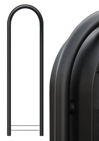Brievenbus Bobi Grande S zwart  + statief round zwart