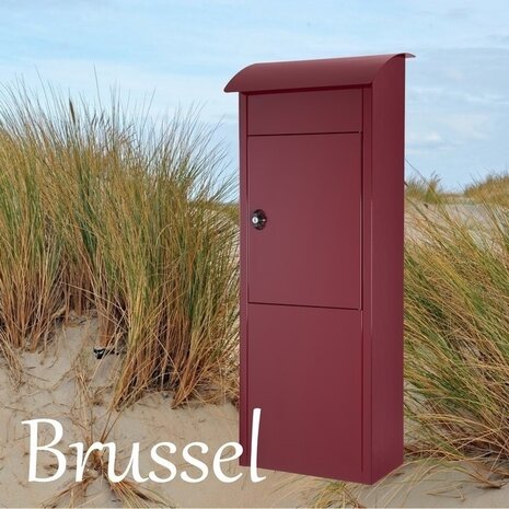 Brievenbus Brussel mat bordeaux rood (RAL 3005)