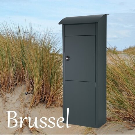 Brievenbus Brussel mat zwart-groen (RAL 6012)