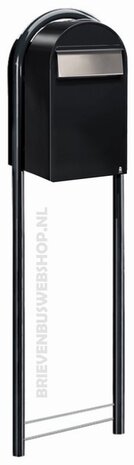 Brievenbus Bobi Grande B zwart  + statief round zwart