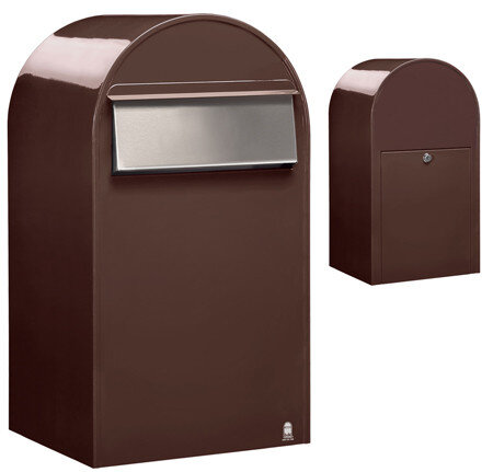 Brievenbus Bobi Grande B bruin + statief round bruin