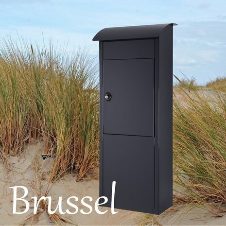 brussel brievenbus zwart blauw