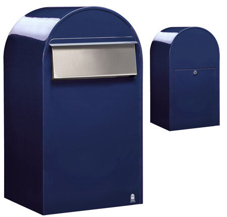 Brievenbus Bobi Grande B donkerblauw + statief round RVS