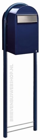 Brievenbus Bobi Grande B donkerblauw + statief round donkerblauw