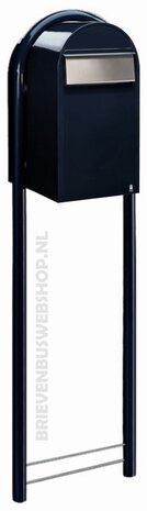 Brievenbus Bobi Grande B zwartblauw  + statief round zwartblauw