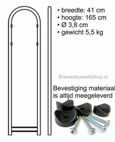 Structuurzwart Bobi Classic RAL st9005 plus statief Round RVS